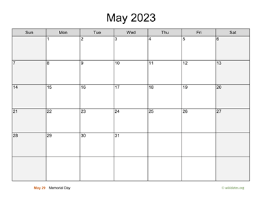 May 2023 Calendar with Weekend Shaded