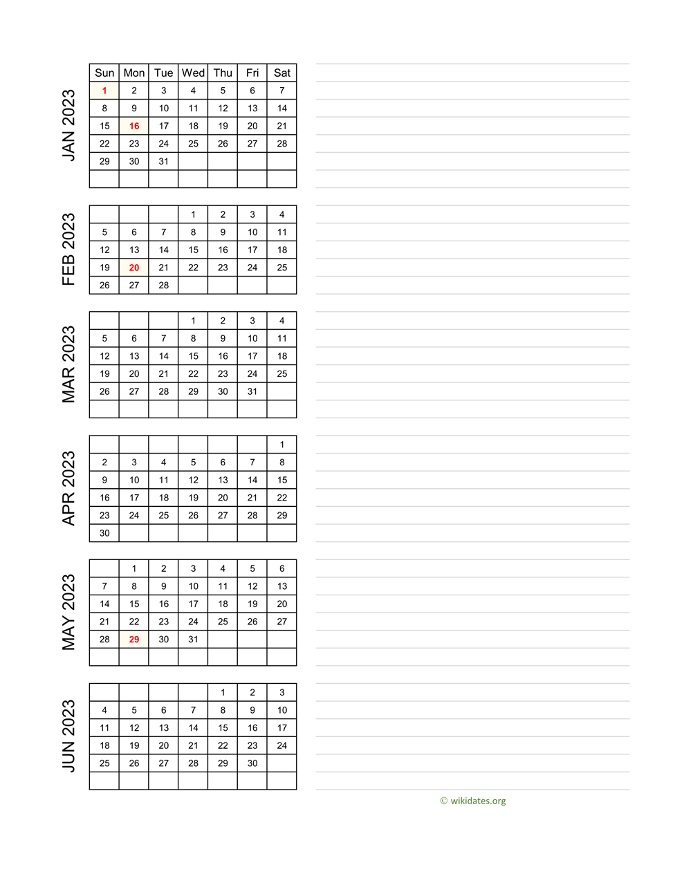 printable 2023 calendar wikidates org