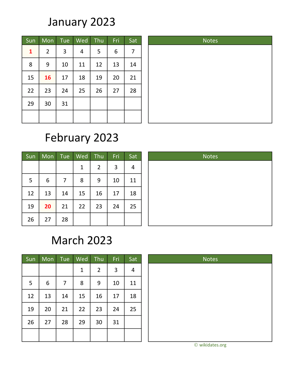 printable 2023 calendar wikidatesorg