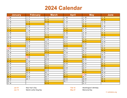 Printable 2024 Calendar | WikiDates.org