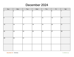 December 2024 Calendar with Weekend Shaded