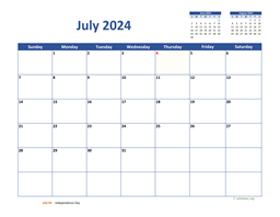 July 2024 Calendar Classic