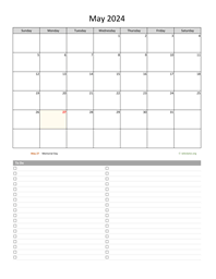 May 2024 Calendar with To-Do List