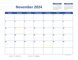 November 2024 Calendar Classic