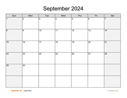 September 2024 Calendar with Weekend Shaded