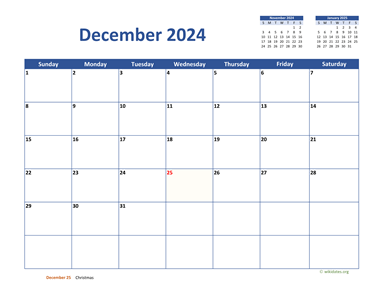 December 2024 Calendar Classic