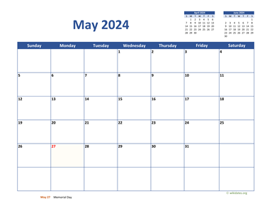 May 2024 Calendar Classic