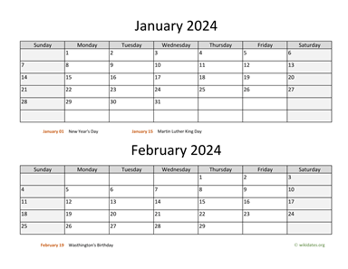 Printable Bi-Monthly 2024 Calendar | WikiDates.org