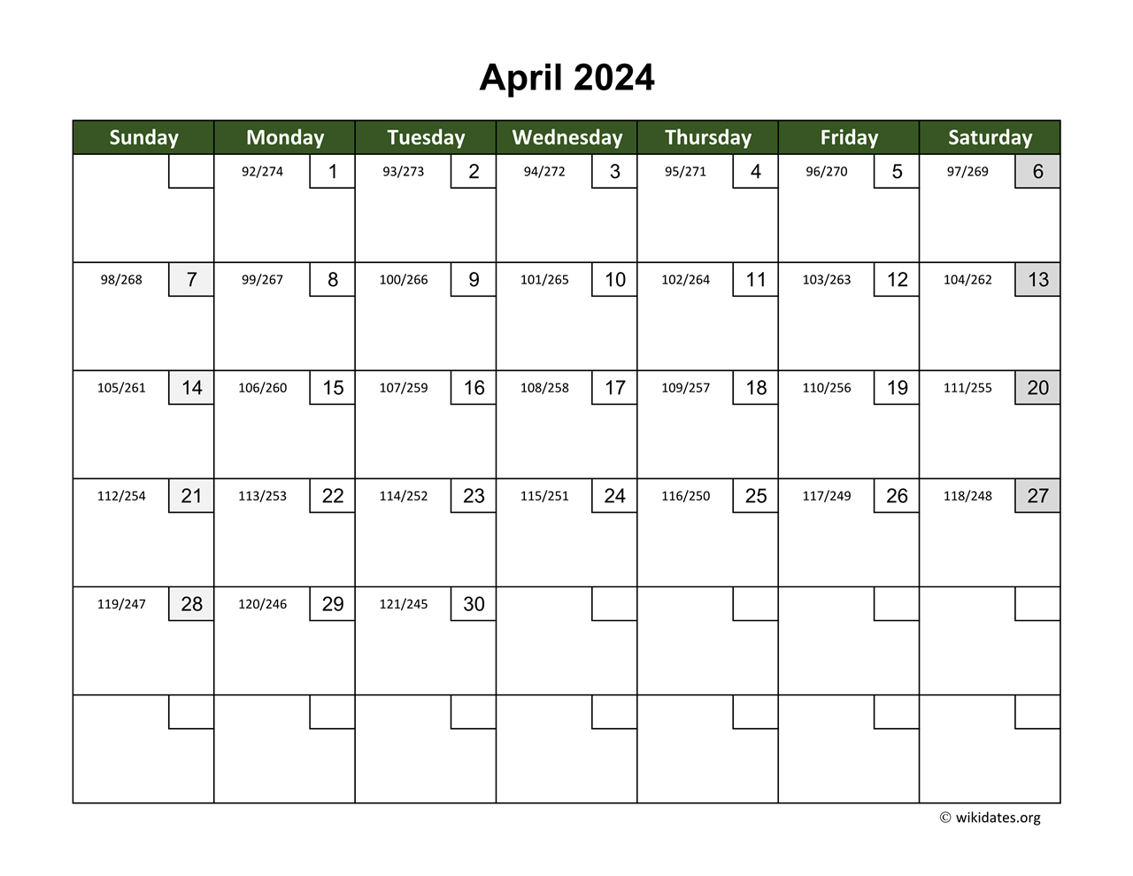 2024 April Calendar Printable Pdf Ashia Callida