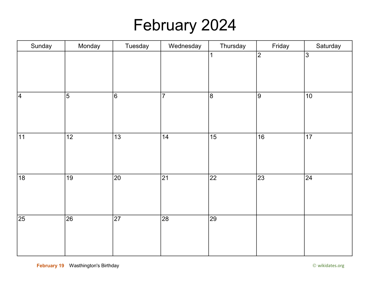 2024 February Calendar Template Fillable Printable Melly Sonnnie