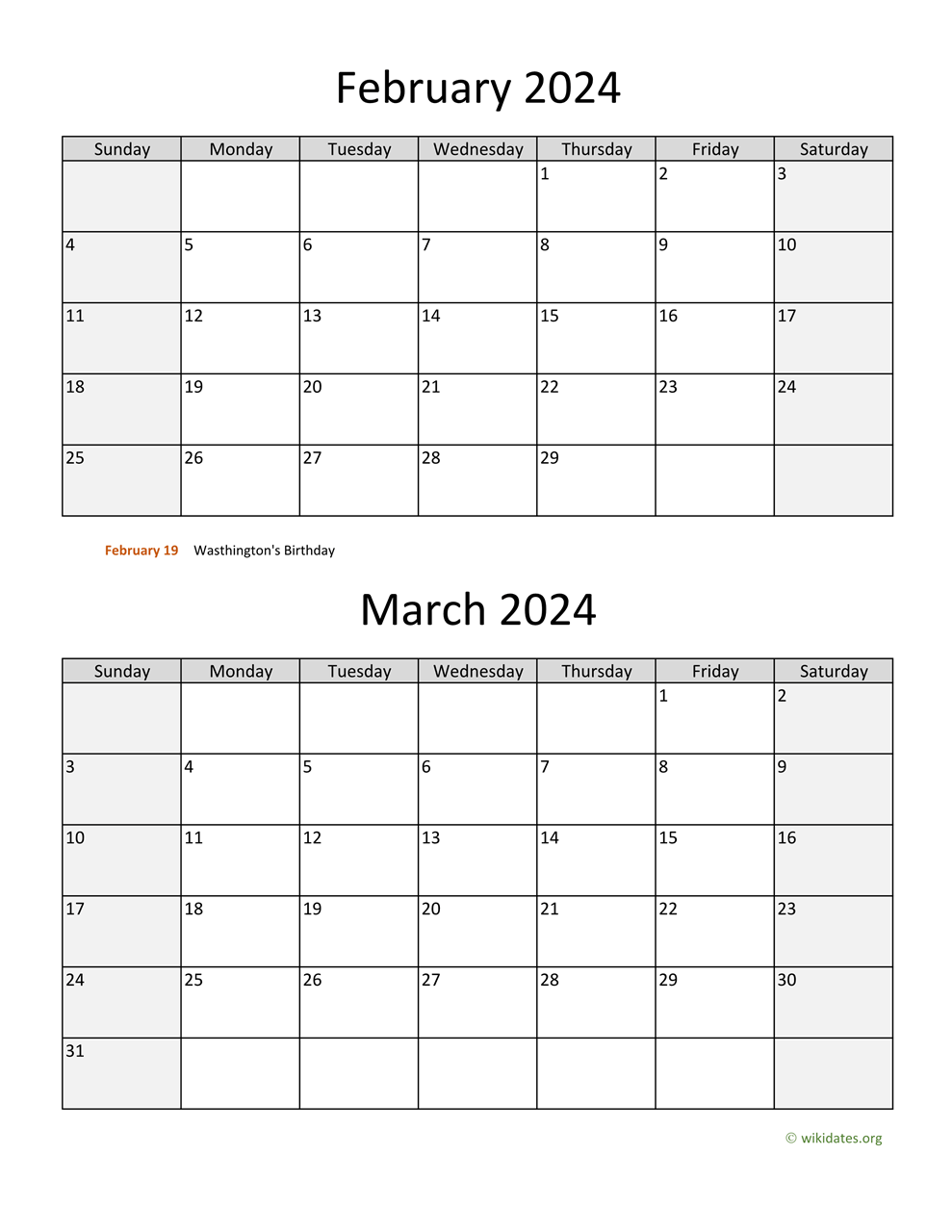 2024 Calendar February And March Gayla Jillane