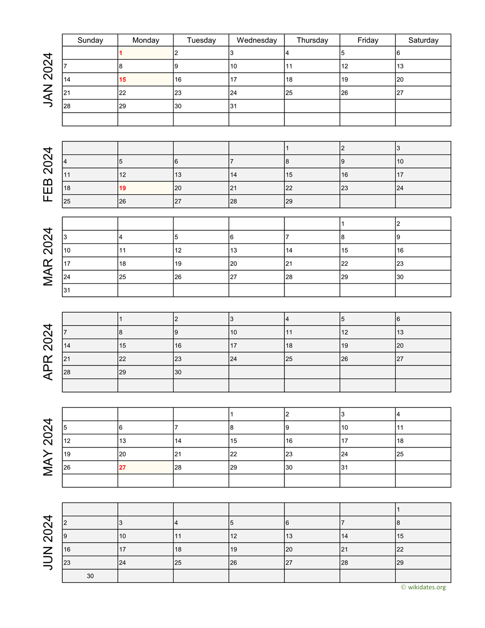 Calendar 2024 Vertex42 Printable