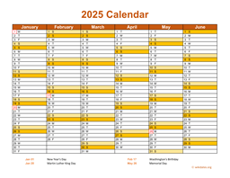 2025 Calendar on 2 Pages, Landscape Orientation