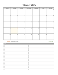 February 2025 Calendar with To-Do List