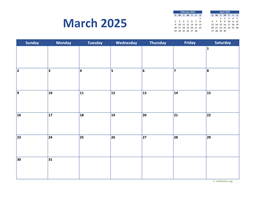 March 2025 Calendar Classic