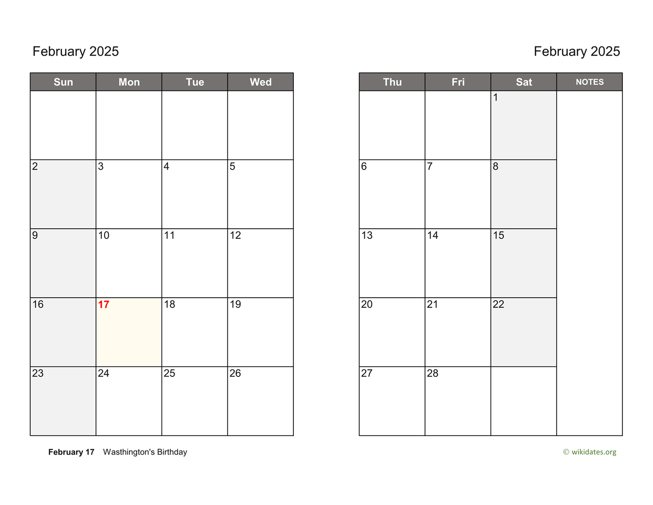 february-2025-calendar-on-two-pages-wikidates