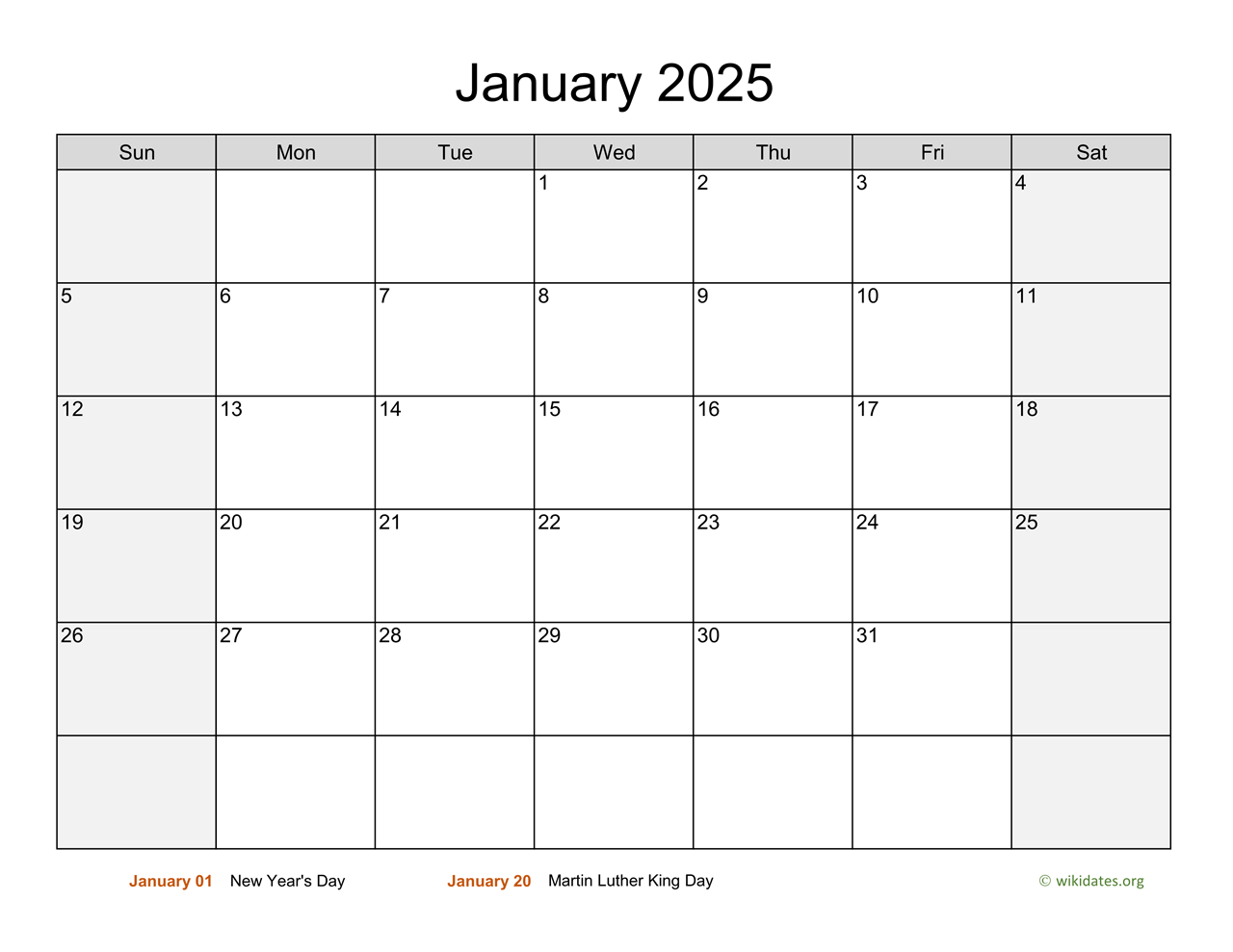 monthly-2025-calendar-with-weekend-shaded-wikidates