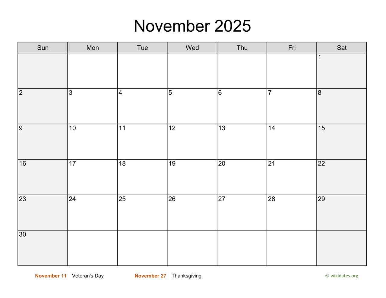 november-2025-calendar-with-weekend-shaded-wikidates