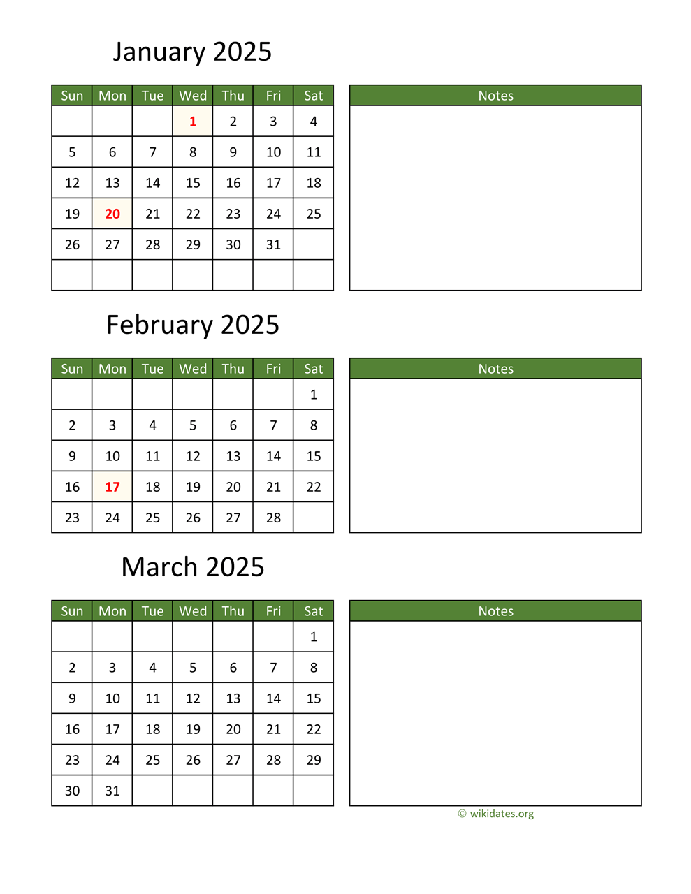 Free 2025 Calendar Printable Word