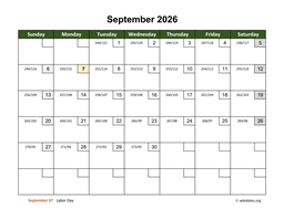 Basic Calendar for September 2026  WikiDates.org