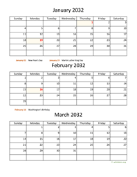 three months 2032 calendar vertical