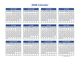 2048 Calendar in PDF