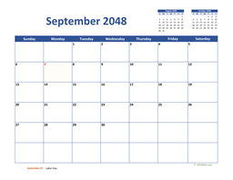 September 2048 Calendar Classic