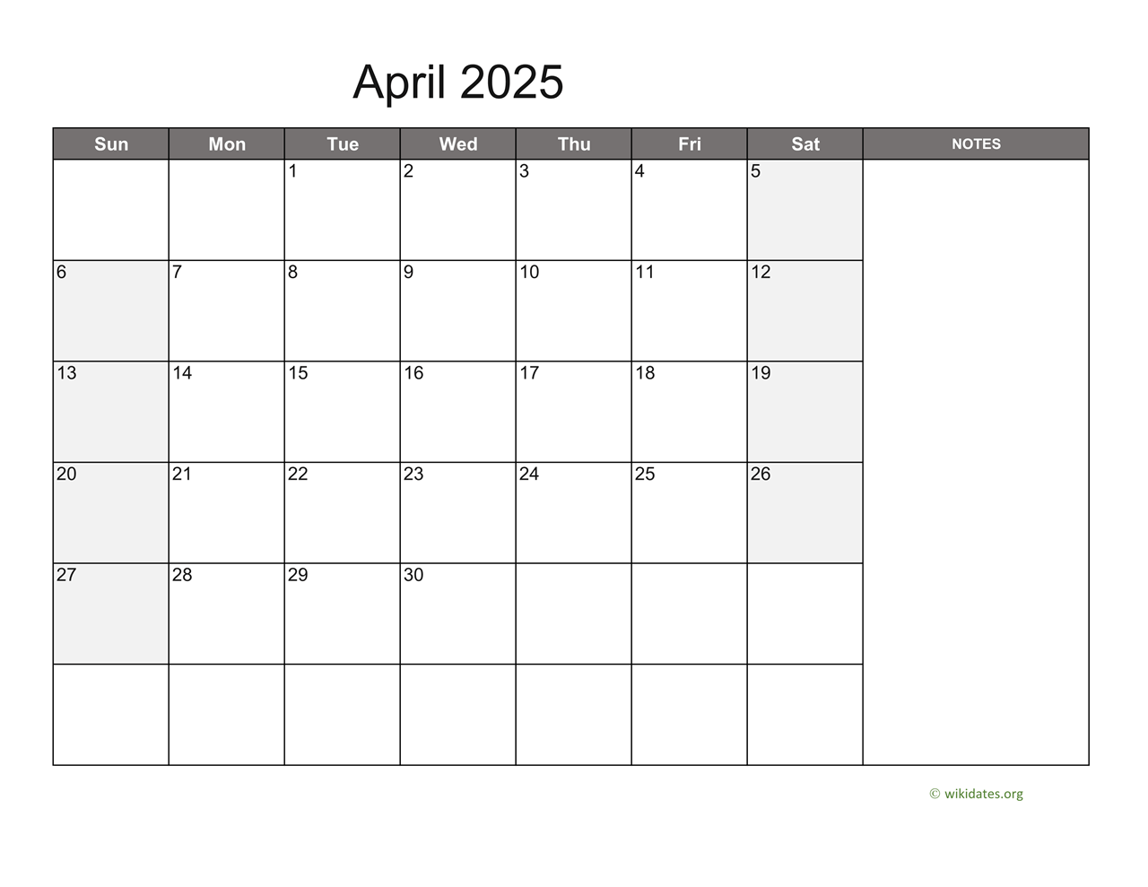 april-2025-calendar-with-notes-wikidates