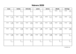 calendario febrero 2020 01