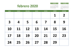 calendario febrero 2020 03