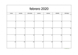 calendario febrero 2020 05