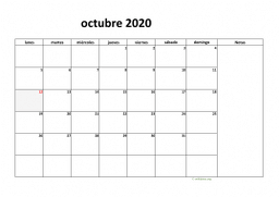 calendario octubre 2020 08