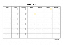 calendario mensual 2022 01