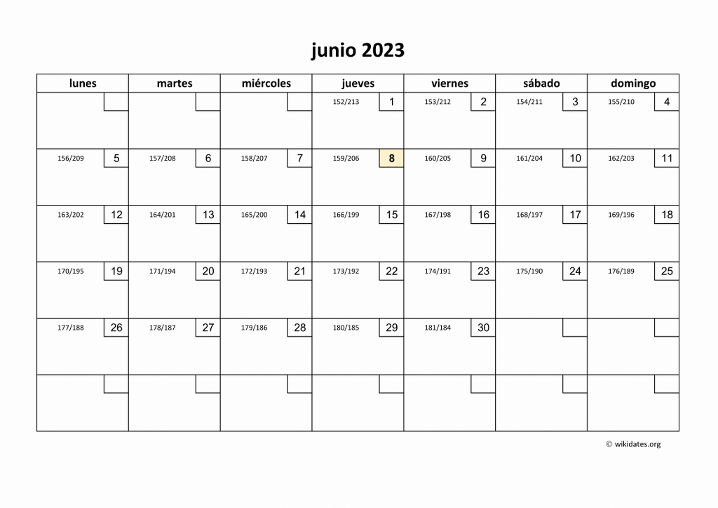 CALENDARIO JUNIO 2023 PARA IMPRIMIR EN PDF GRATIS JUNIO DE 2023 RISET