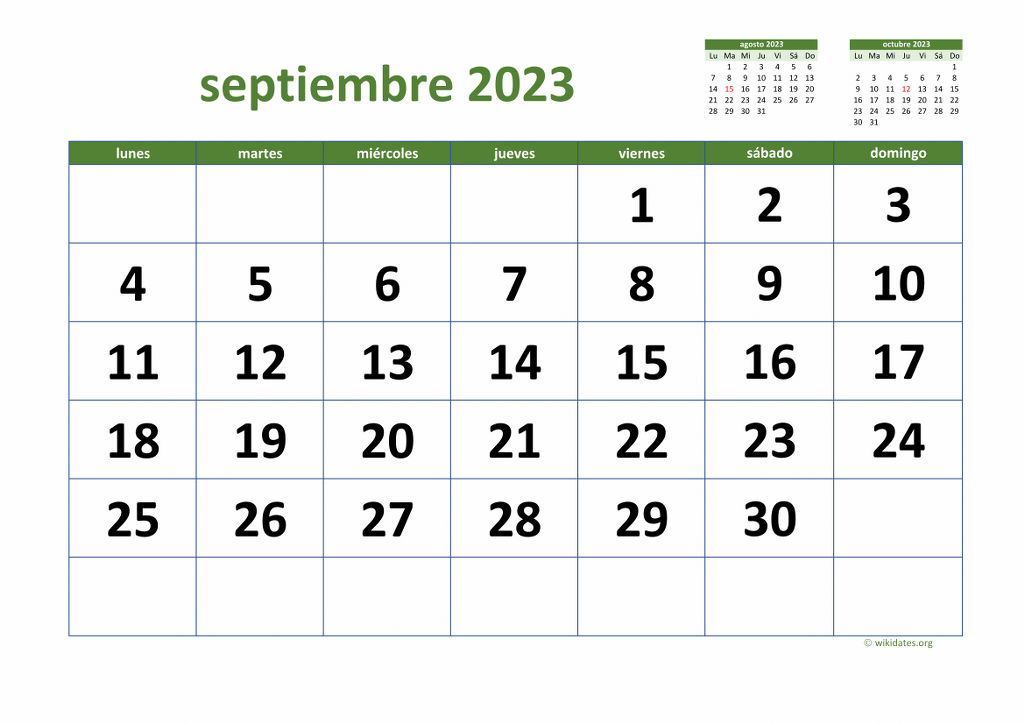 Calendario 2023 Con Fechas Importantes En Septiembre IMAGESEE