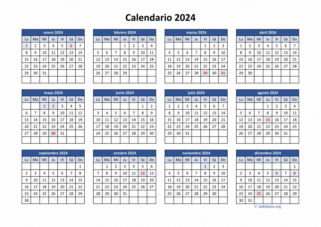 Calendario 2024 Para Imprimir Pdf Y Excel vrogue.co