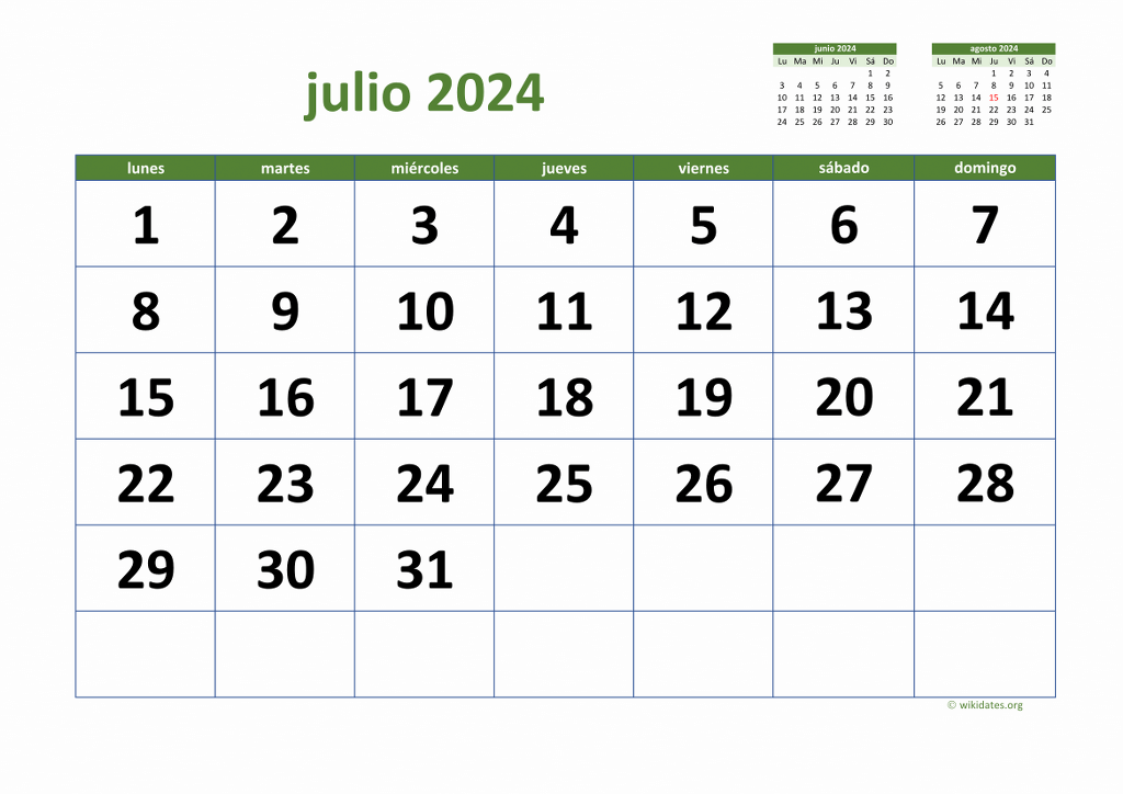 Almanaque De Julio 2024 Leila Natalya
