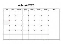 calendario octubre 2026 08