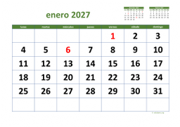 calendario enero 2027 03