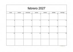 calendario febrero 2027 05