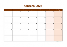 calendario febrero 2027 06