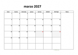 calendario marzo 2027 08