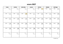 calendario mensual 2027 01