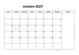 calendario octubre 2027 08