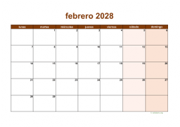 calendario febrero 2028 06