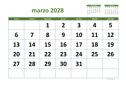calendario marzo 2028 03