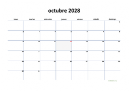 calendario octubre 2028 04