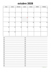 calendario octubre 2028 07
