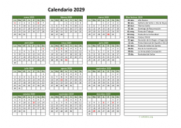 calendario anual 2029 02
