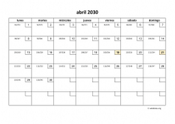 calendario abril 2030 01